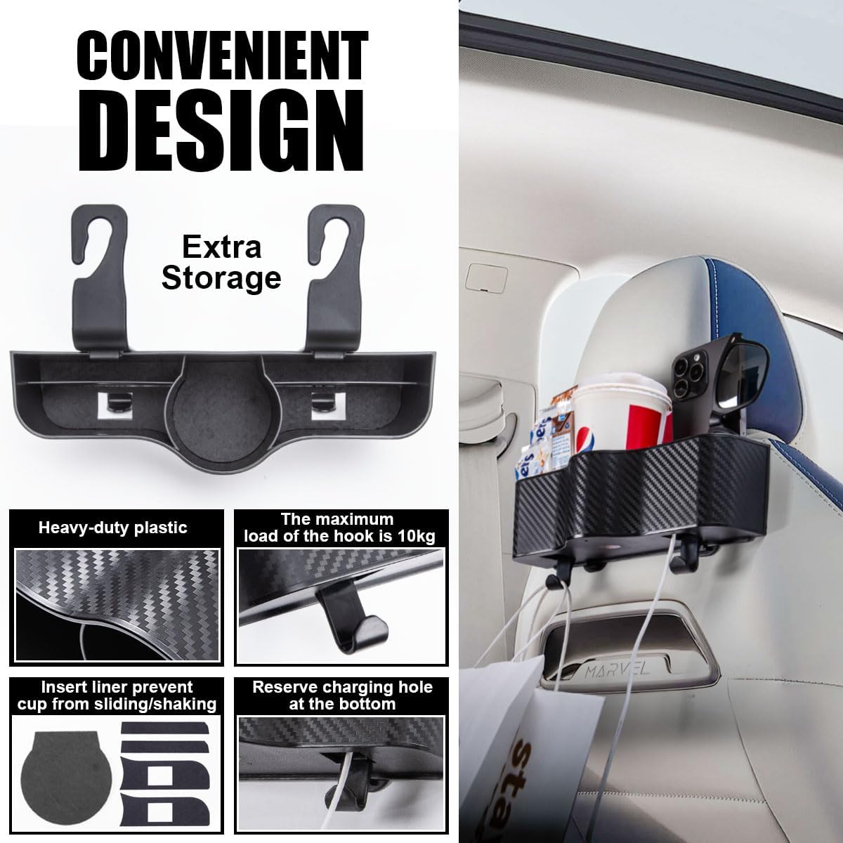Car Backseat Organizer with Cup Holder and Storage Y183