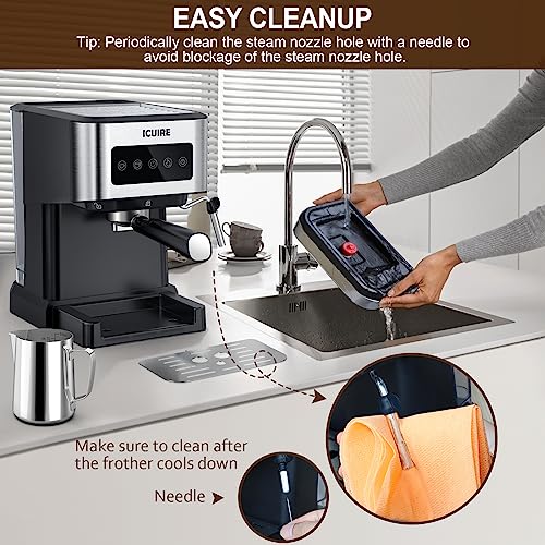 Espresso Machine with Milk Frother, Stainless H6161