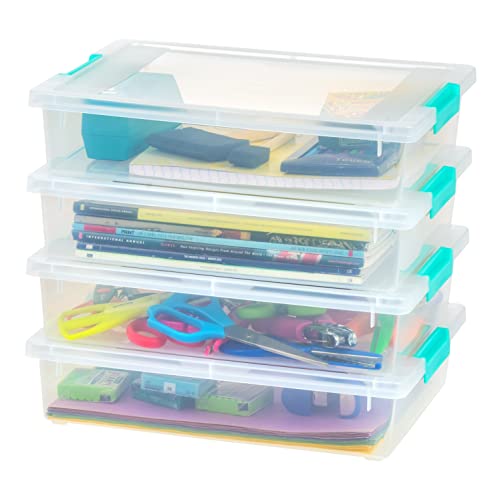 6 Qt. Clear Plastic Storage Bins with Lids, 4 Pack N4945