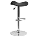 Black Vinyl Adjustable Bar Stool with Chrome Base O610