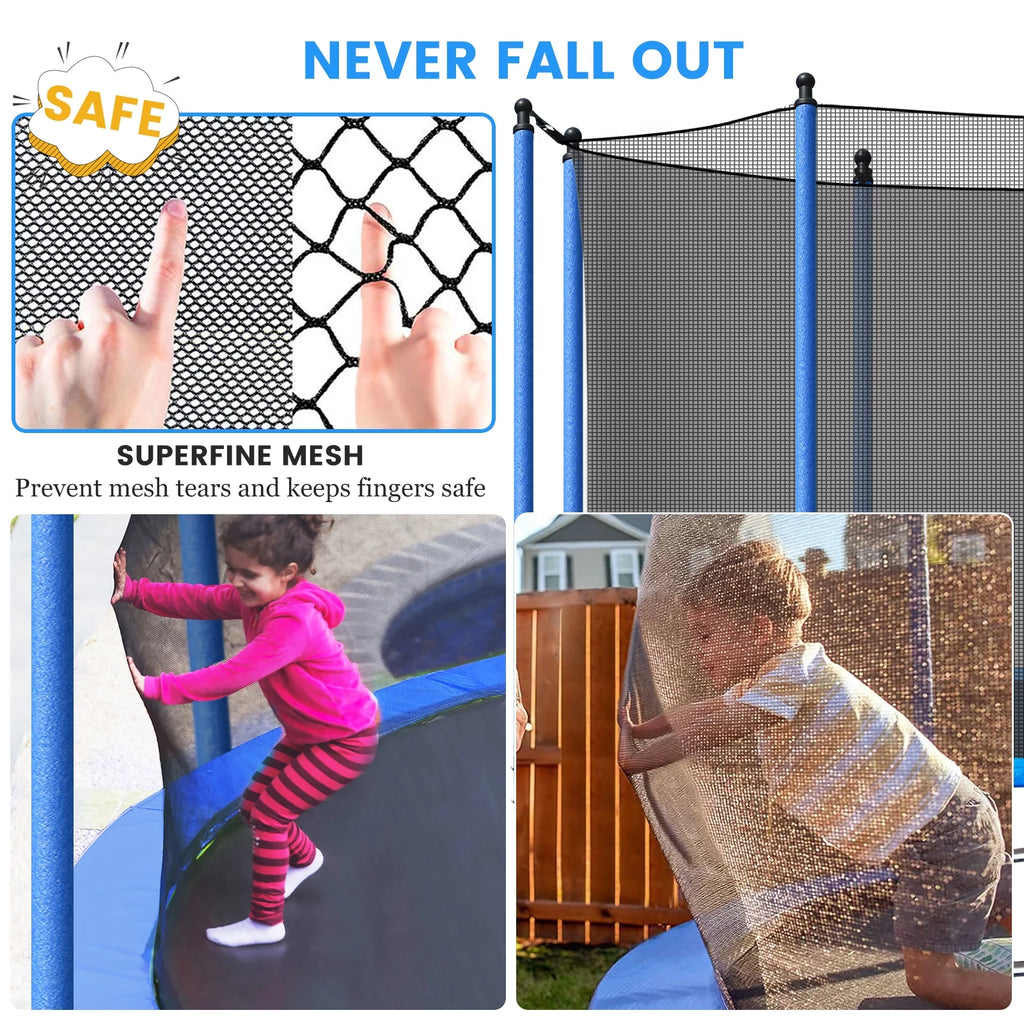 10ft Trampoline with Basketball Hoop and Enclosure Net M762249