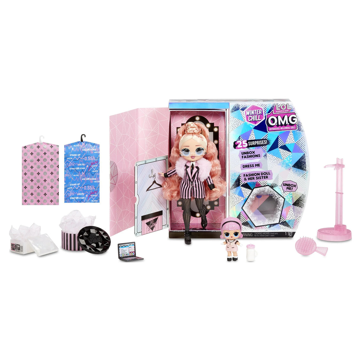Winter Chill Big Wig Fashion Doll & Madame Queen Doll With 25 Surprises L41909
