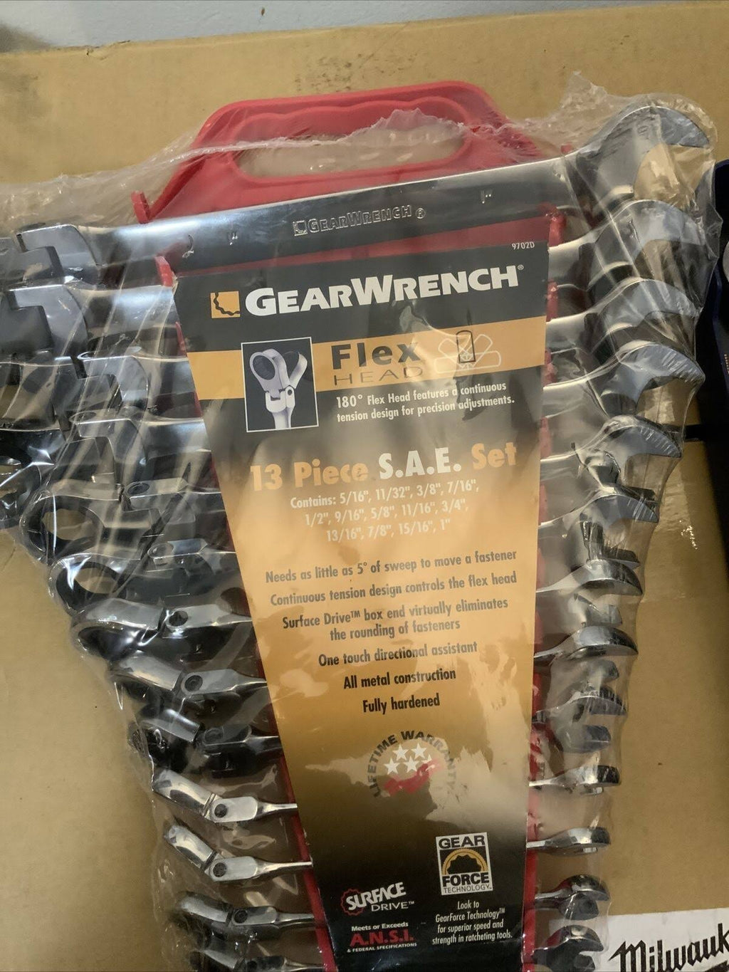 13 Piece Flex-Head Combination Ratcheting Wrench Set SAE P2749