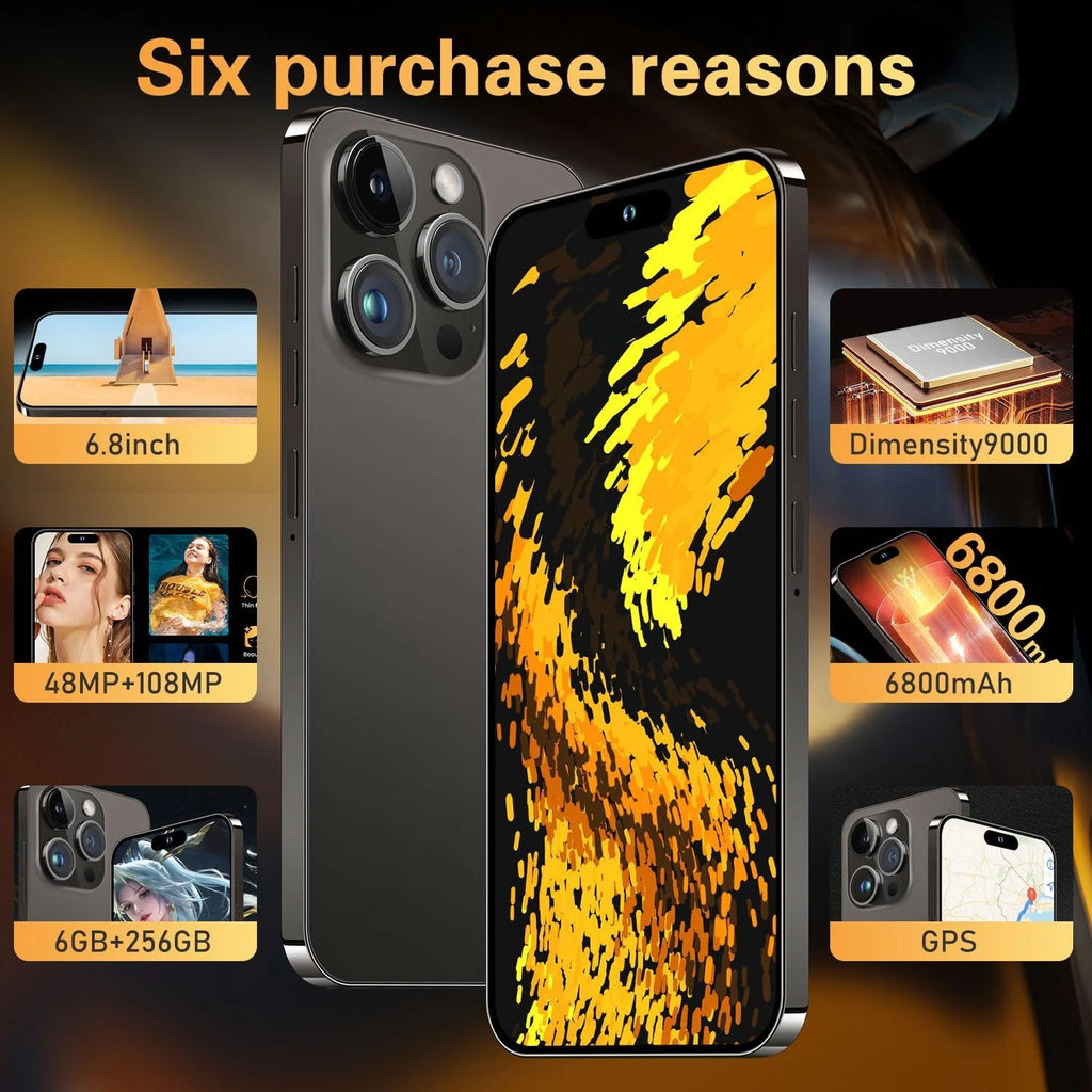 5G Unlocked Smartphone 3GB+64GB Android 13 6.8" FHD 6800mAh 48MP+108MP Dual SIM M393412