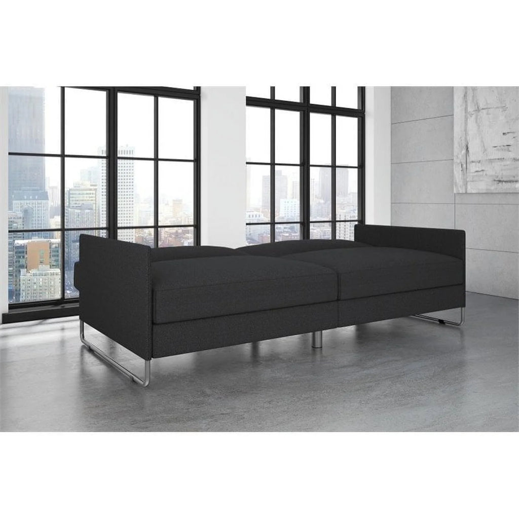Grey Linen Convertible Futon Y9610