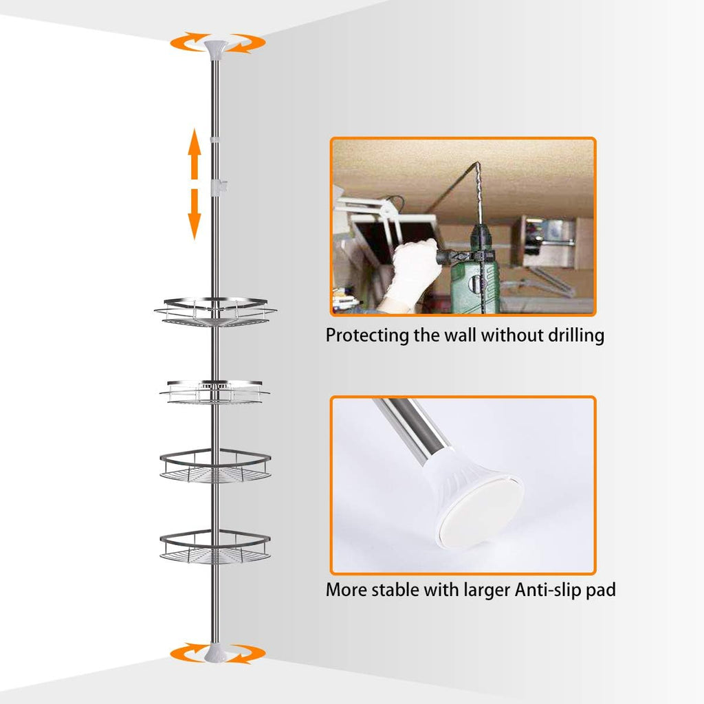 Rustproof Stainless Steel Tension Pole Shower Caddy X32025