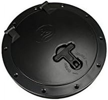 Black Plastic 6'' Waterproof Deck Plate Cover with Storage Bag Lock Design F88274