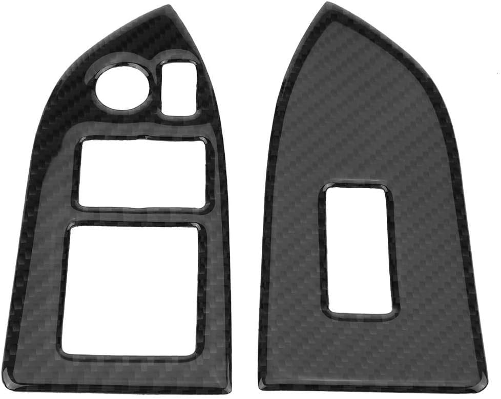 Carbon Fiber Self-Adhesive Window Switch Button Cover Trim, Pack of 2 K3490