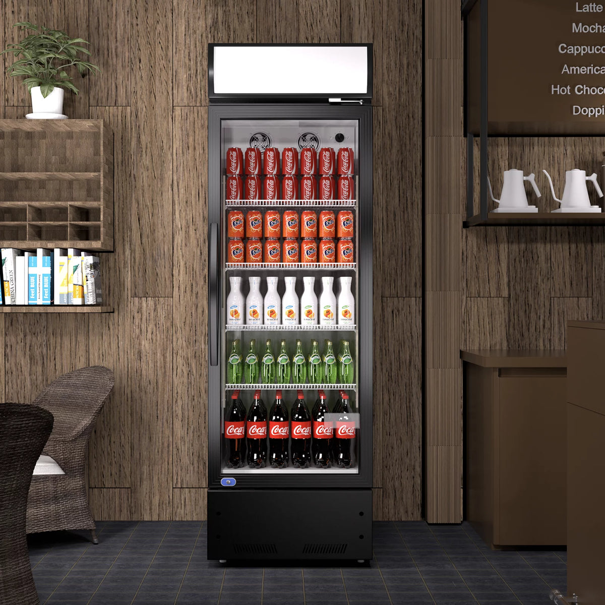 24'' Commercial Glass Door Merchandiser Refrigerator Black R1749