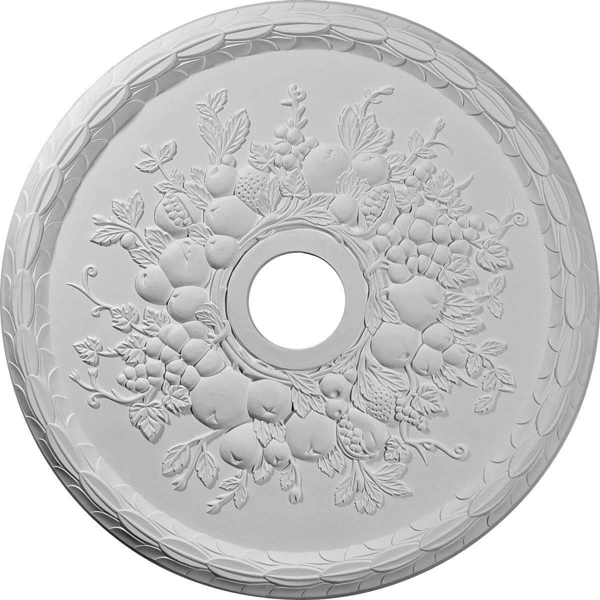 Grape Ceiling Medallion, Hand-Painted Clear Yellow N9978