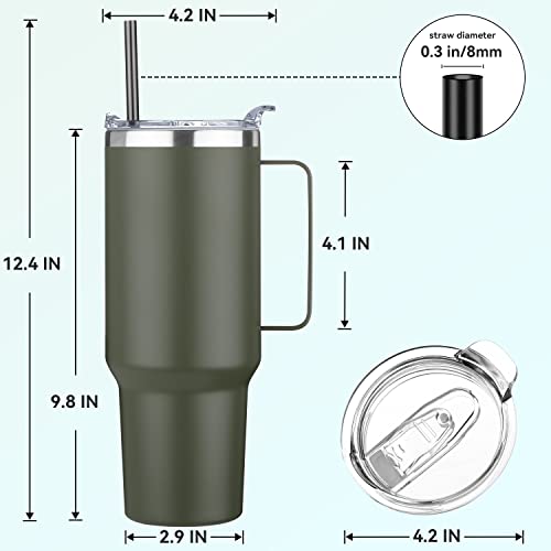 40 oz Stainless Steel Vacuum Insulated Tumbler with Handle (Black, 1) J99561