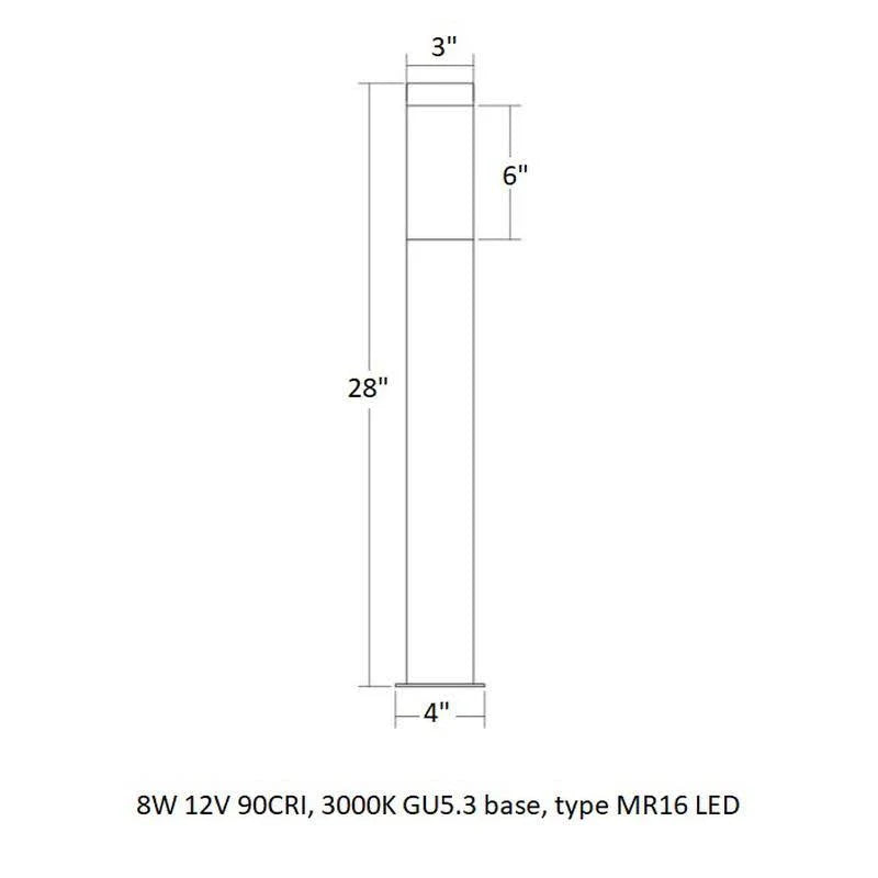 Textured Gray LED Bollard Q6639
