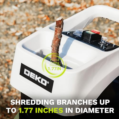 15-Amp Wood Chipper Shredder 2800W 1.77-Inch Leaf Mulcher with 50L Bag T9647