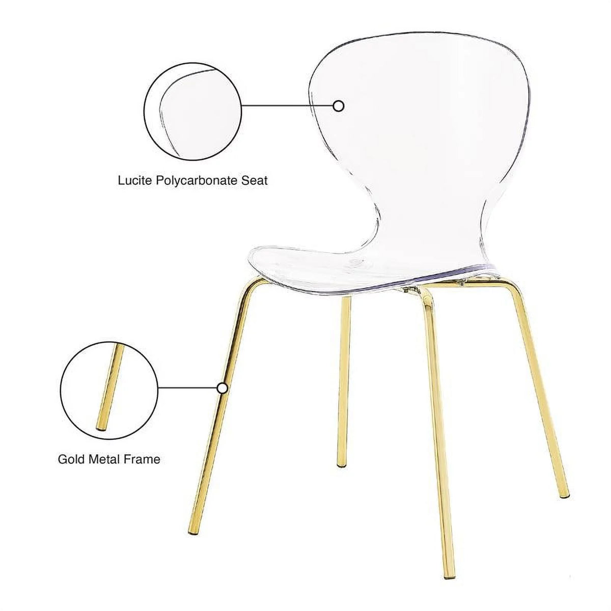 Gold Metal Dining Chair Set of 2 R37111