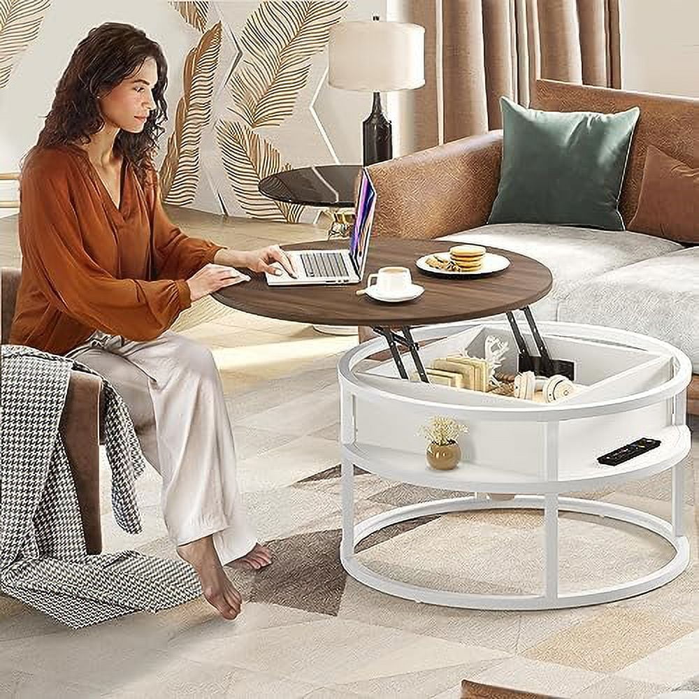 Round Lift Top Coffee Table Grey Y16456