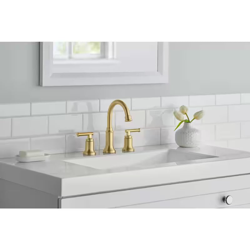 8 in. Widespread Double-Handle High-Arc Bathroom Faucet Matte Gold H432