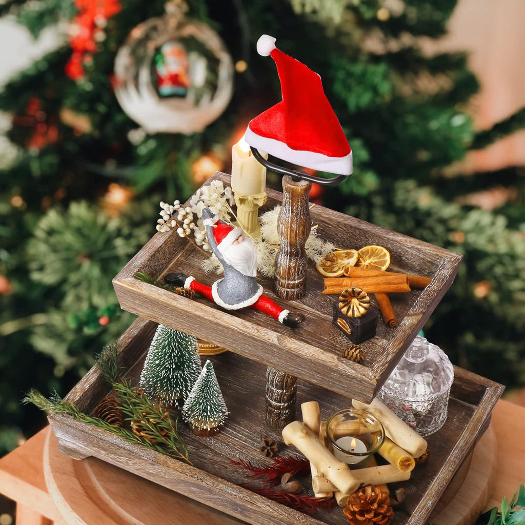 Two Tiered Wood Tray S108511