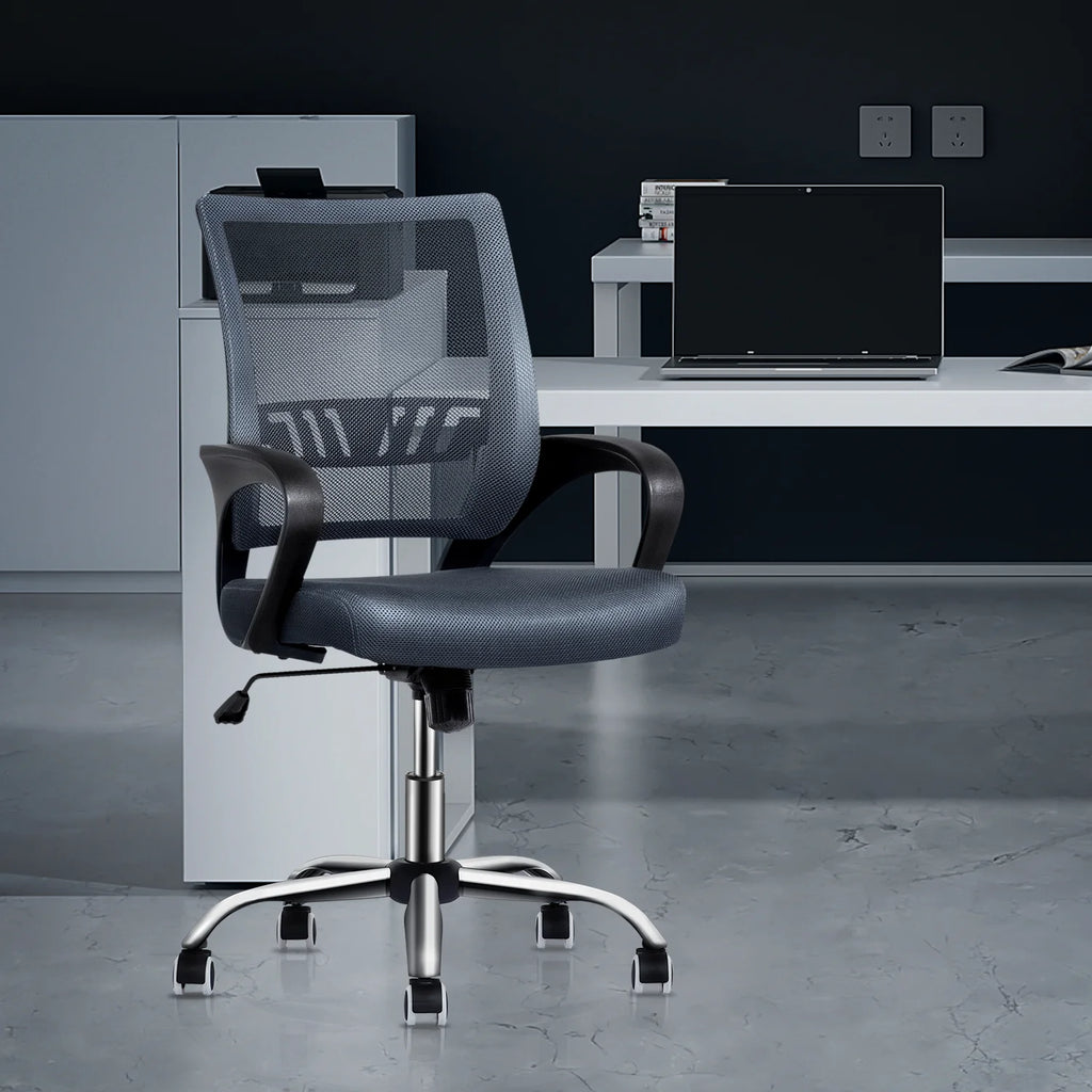 Grey Mesh Ergonomic Office Chair with Lumbar Support A699262