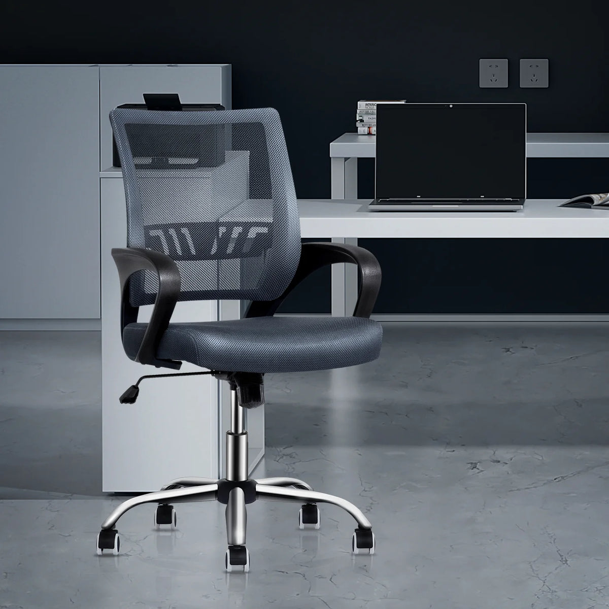 Grey Mesh Ergonomic Office Chair with Lumbar Support A699262