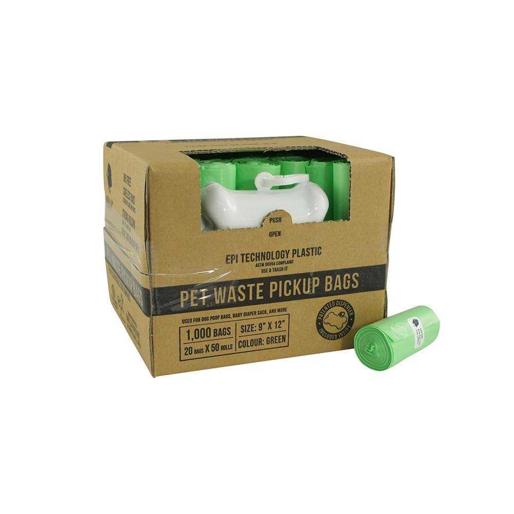 Dog Poop Waste Bags with Dispenser and Leash Tie G1809