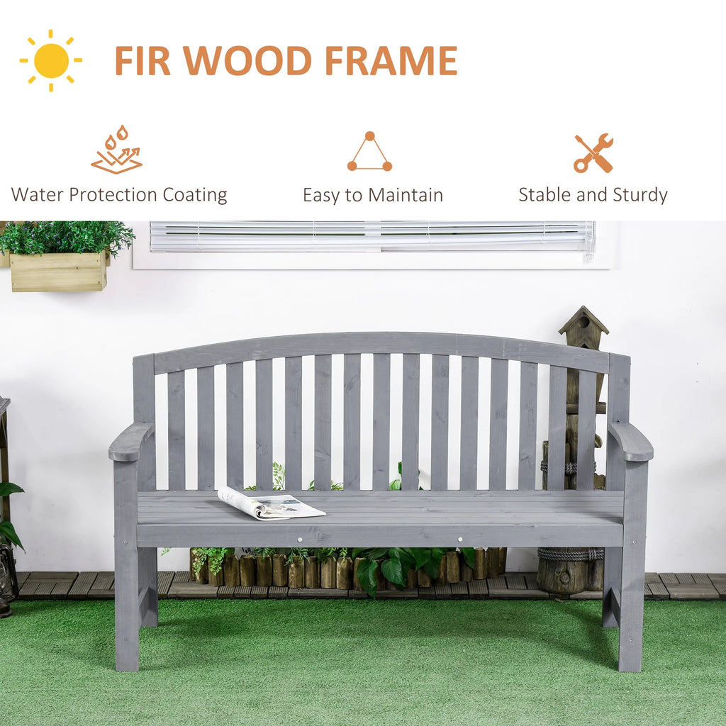2-Person Wooden Garden Bench Patio Armchair N375374
