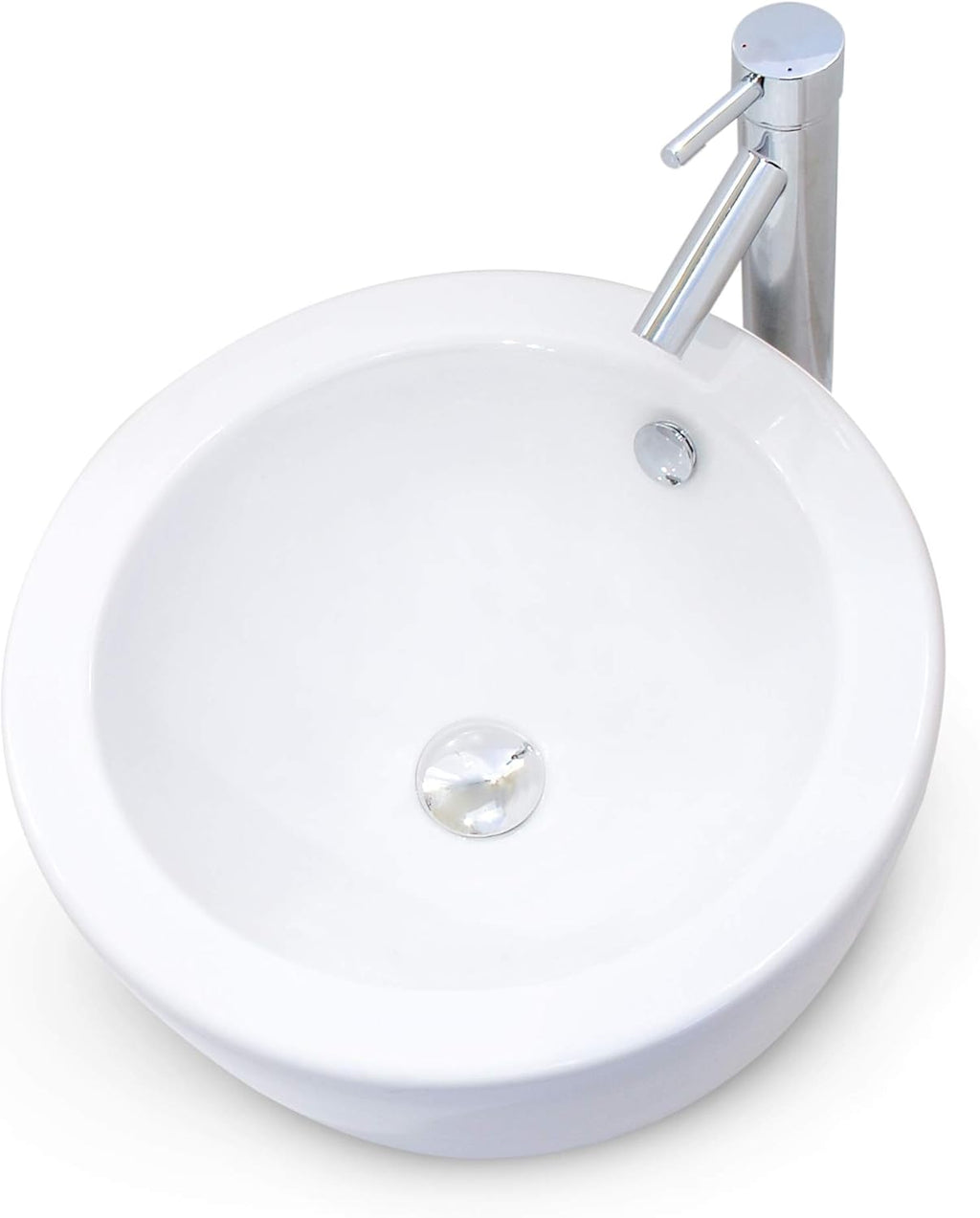 18 Inch Round Ceramic Vessel Sink with Overflow P908