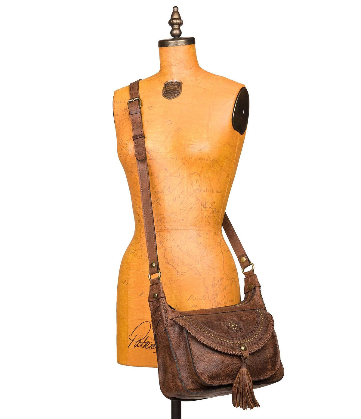 Distressed Leather Crossbody C6676