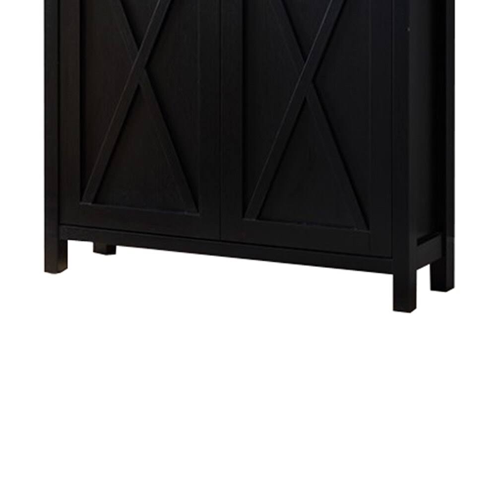 Black Wooden File Cabinet E67089