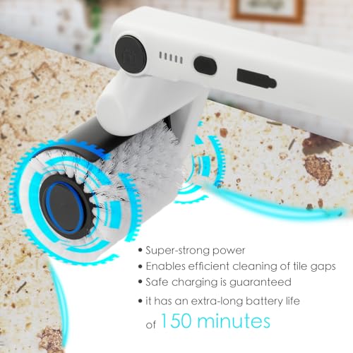 Cordless Electric Scrubber Brush with 3 Replaceable Brush Heads L782