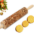 Embossed Wooden Rolling Pin A3796