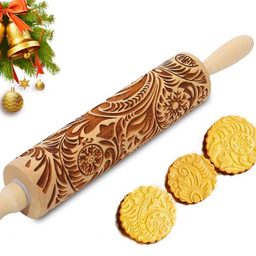 Embossed Wooden Rolling Pin A3796