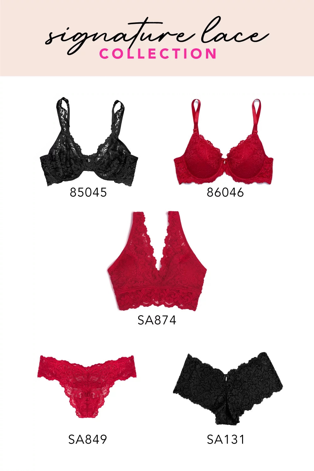 Women's Lace Push-up Bra M408