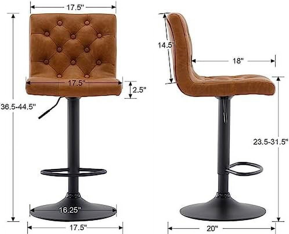 Grey Faux Leather Swivel Counter Height Stools with Footrest Q216