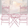 Miniature Metal Pink Table Chair for Dolls House Furniture S976324