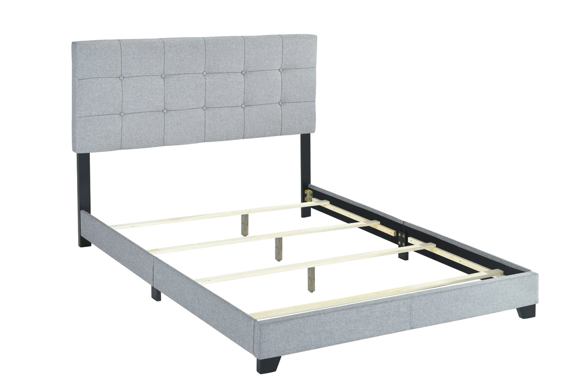 Gray Upholstered Panel Bed Full Size O649