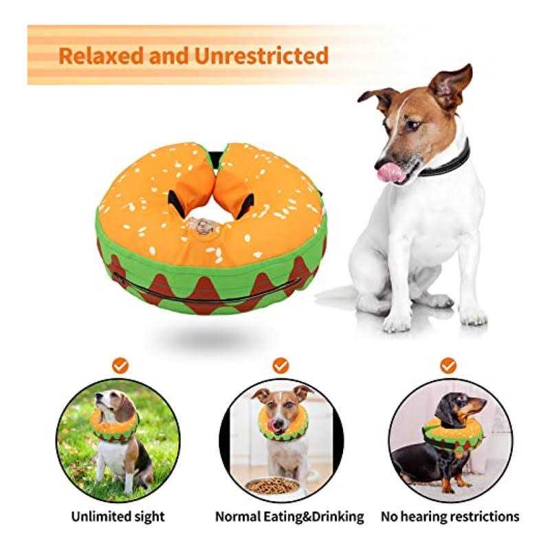 Inflatable Dog Collar Adjustable Blow up Donut E-Collars W69574