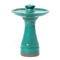 Aqua Glazed Ceramic Birdbath Fountain D2450