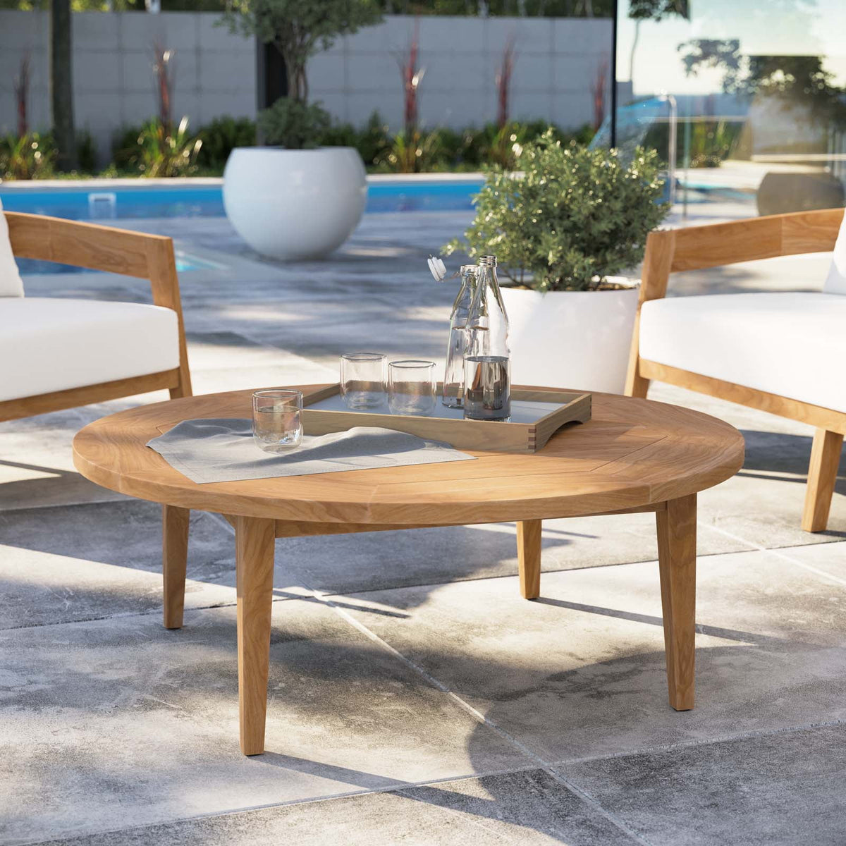 Round Teak Wood Coffee Table R11192