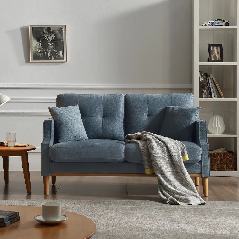 Blue Sofa with Two Pillows and USB Charge Port S74838