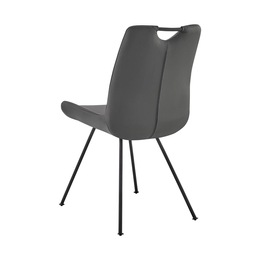 Grey Faux Leather Dining Chair Set of 2 Z5089