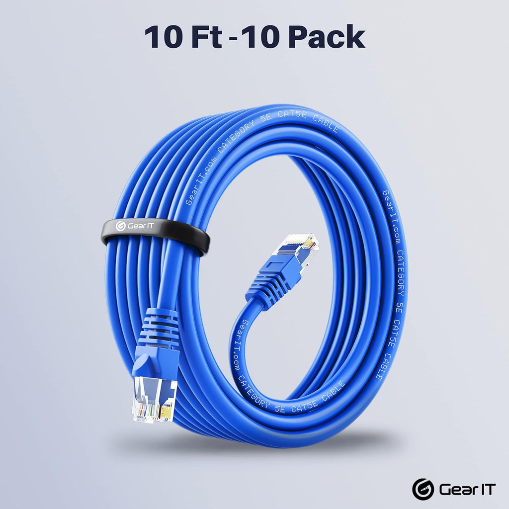 100-Pack Blue Cat5e Ethernet Patch Cable 3 Feet R28498