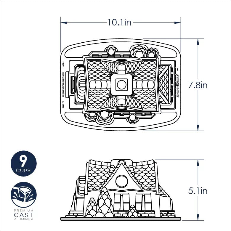 Gingerbread House Bundt Pan X147837
