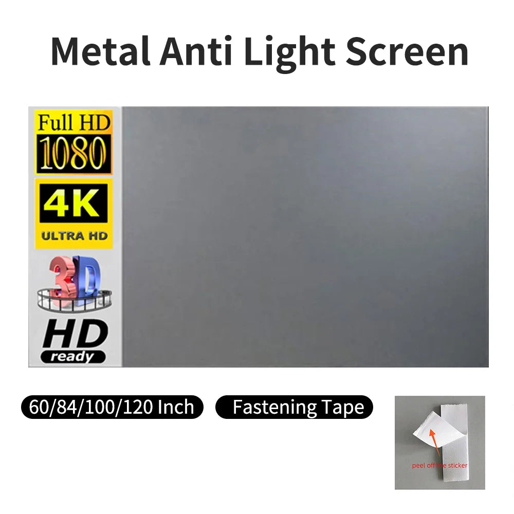Projection Screen Movie Screen 16 9 3d 4k 1080p Indoor Theater C946