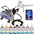 Airbrush Face Paint Kit 8 Colors Air Compressor Tattoo Stencil P503