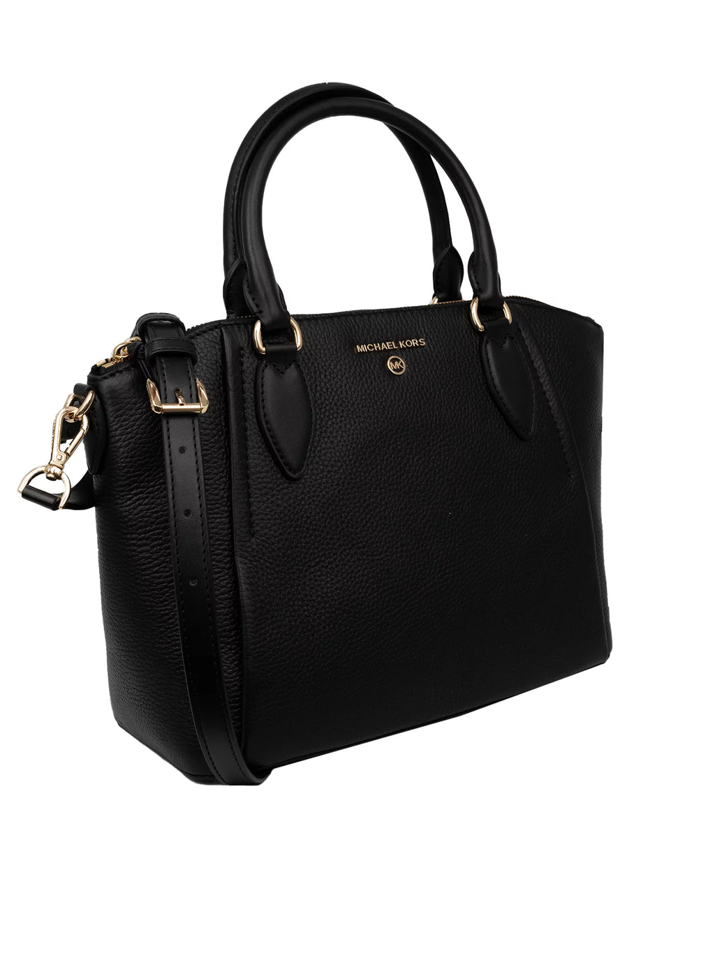 Black Pebbled Leather Satchel L289