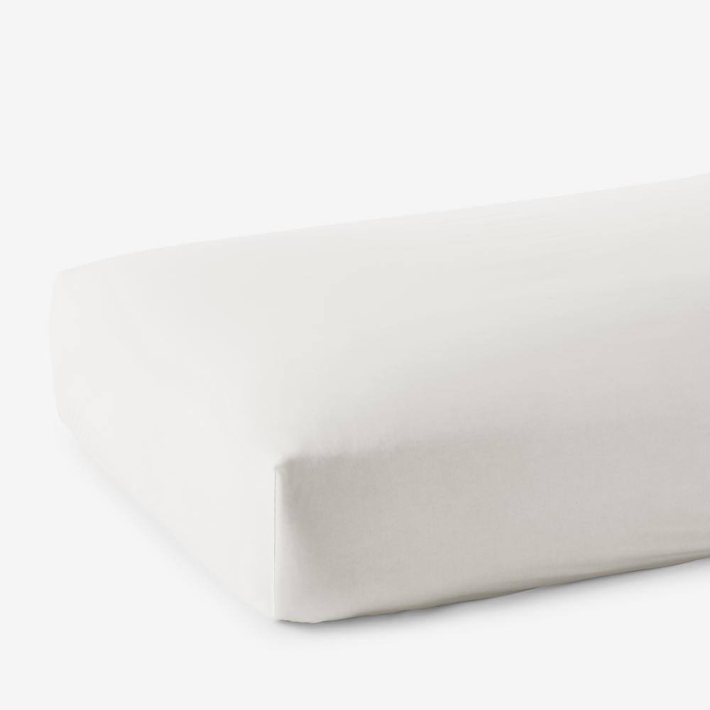 Ivory 600-Thread Count Egyptian Cotton Sateen Twin Fitted Sheet J107965