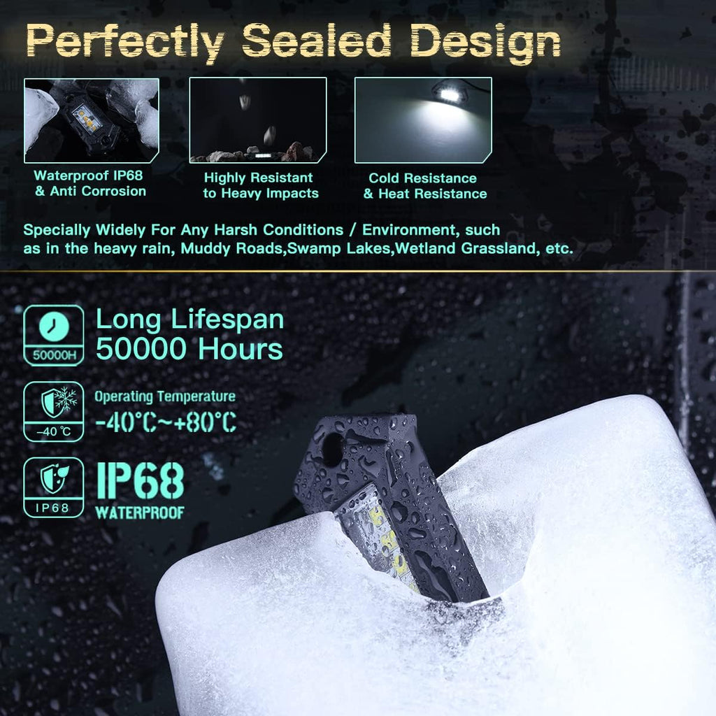 White 16Pods LED Rock Lights IP68 Waterproof D4223
