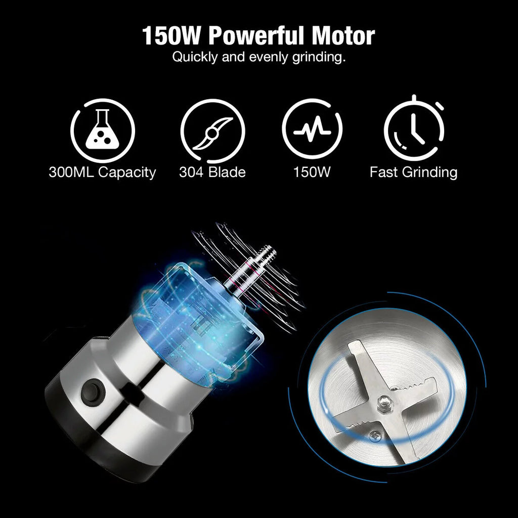 Stainless Steel Electric Coffee Bean Grinder Q7592