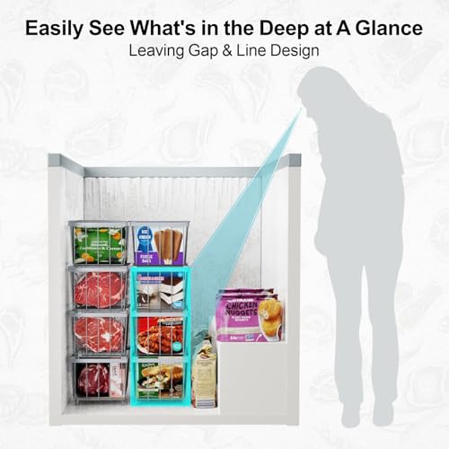 4 Pack Stackable Small Freezer Organizer Bins, White V5012