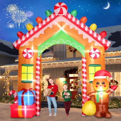 10 FT Christmas Inflatable Santa Claus with LED Lights Y77387